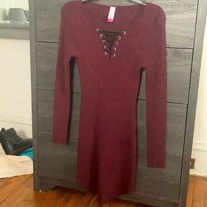 Burgundy sweater dress